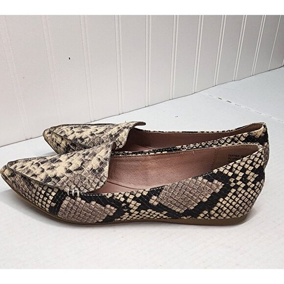 Steve Madden Snake Print Faux Leather Pointed Toe Loafers - Picture 4 of 15